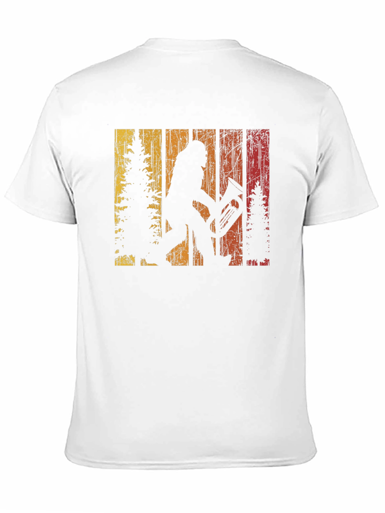 Bigfoot Tuba Player Tee - Retro Sasquatch Design