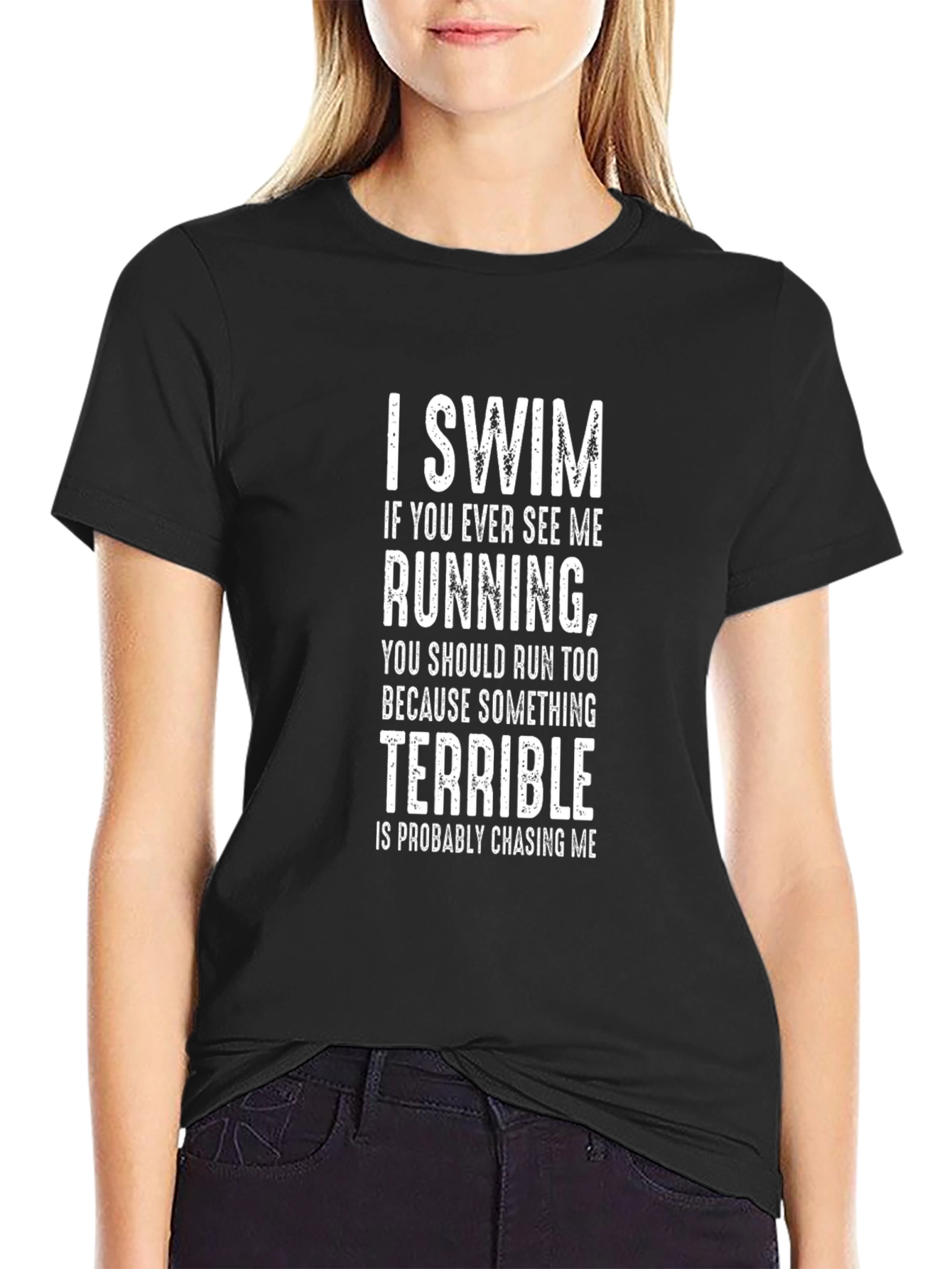 I Swim Funny Graphic T-Shirt - Novelty Swimmer Tee