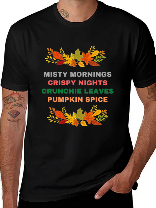Autumn Vibes Graphic Tee - Misty Mornings & Pumpkin Spice