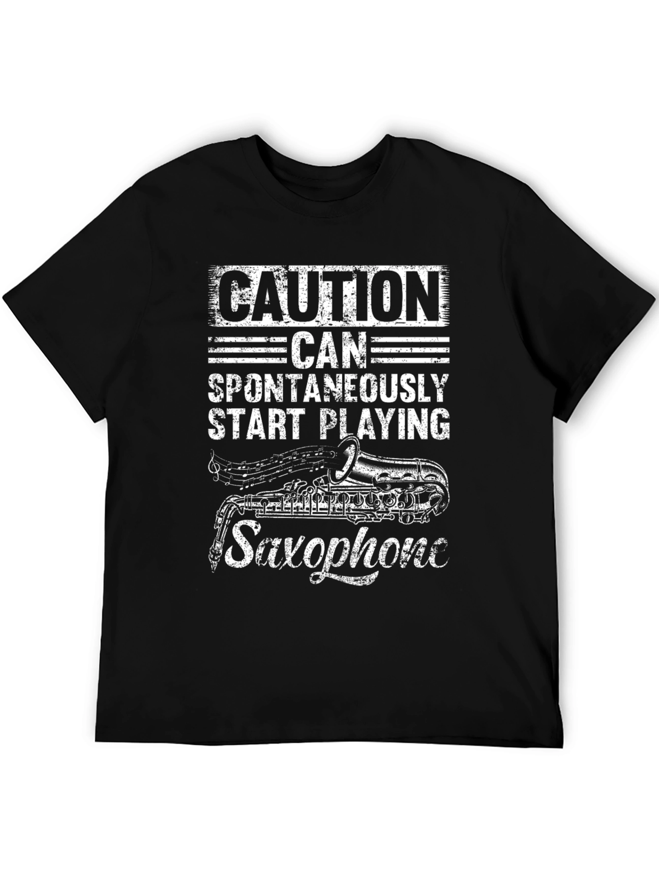 Caution Saxophone T-Shirt - Musician Humor Tee