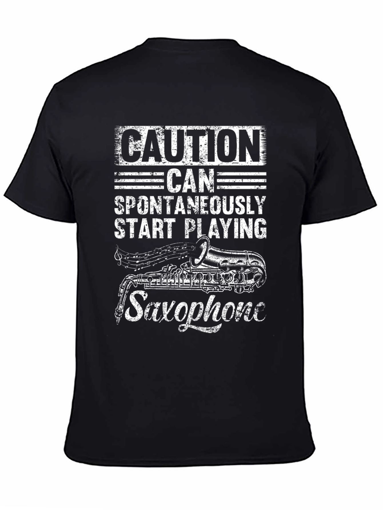 Caution Saxophone T-Shirt - Musician Humor Tee