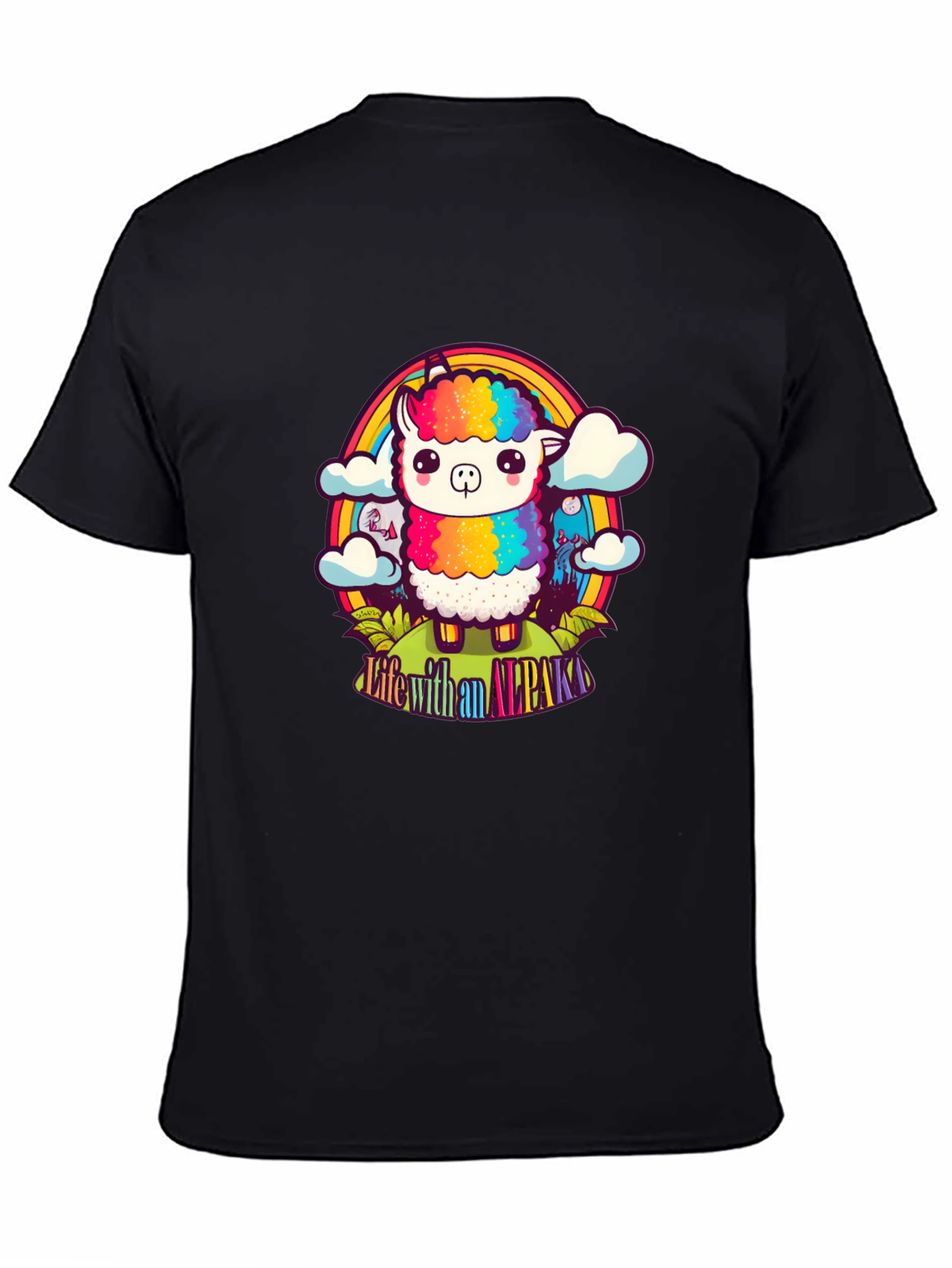 Life with an Alpaca Rainbow T-Shirt