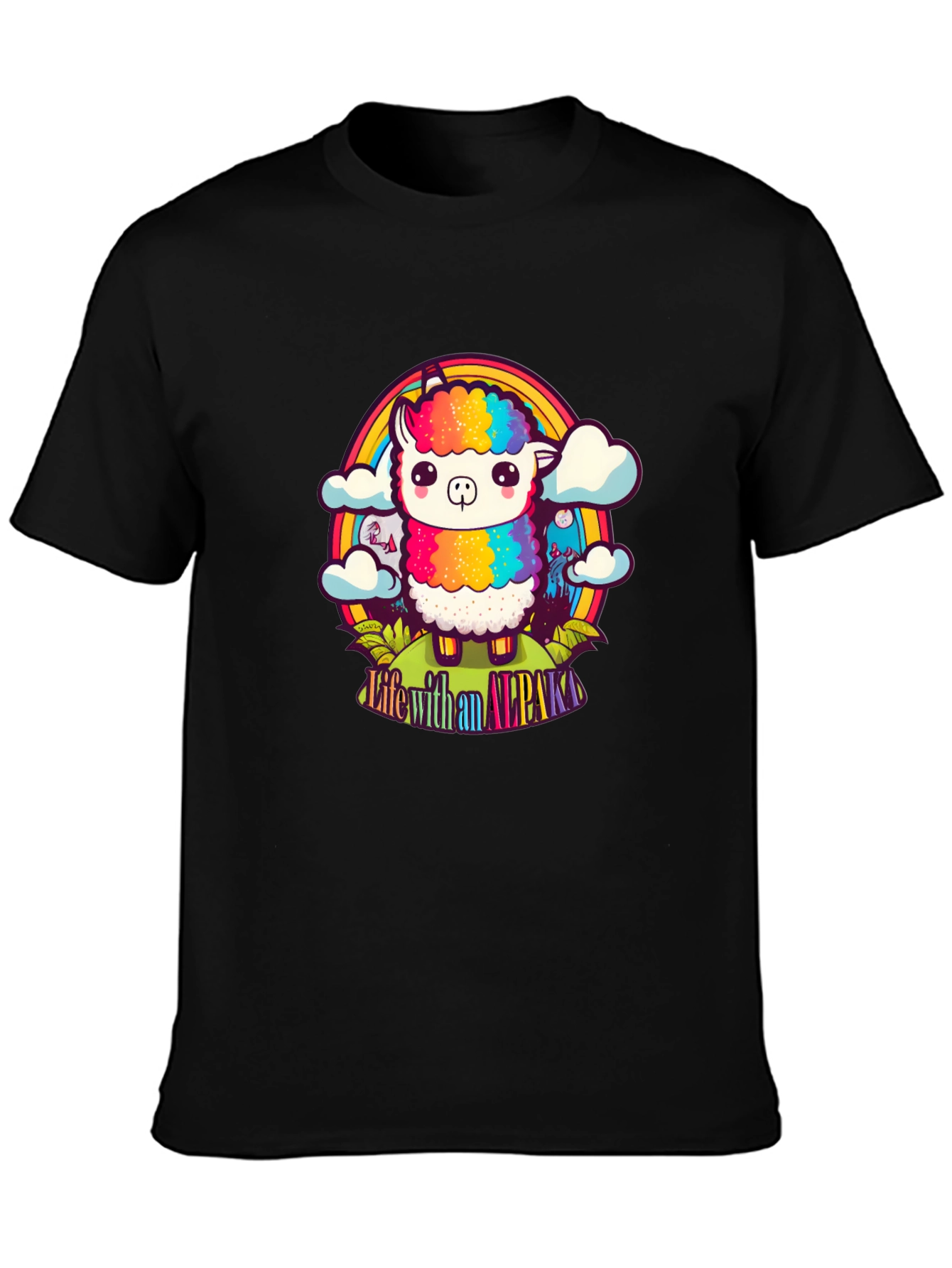 Life with an Alpaca Rainbow T-Shirt