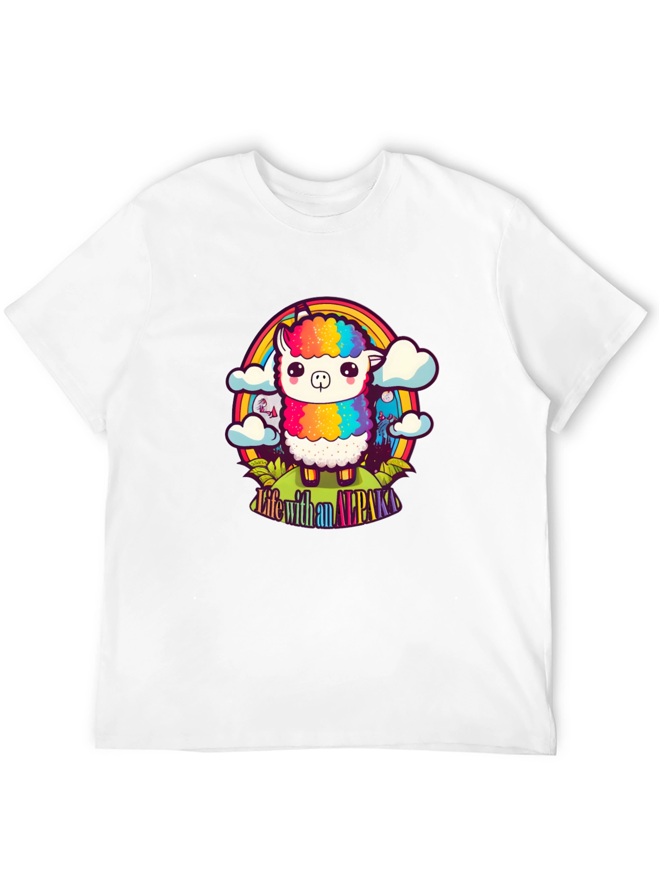 Life with an Alpaca Rainbow T-Shirt