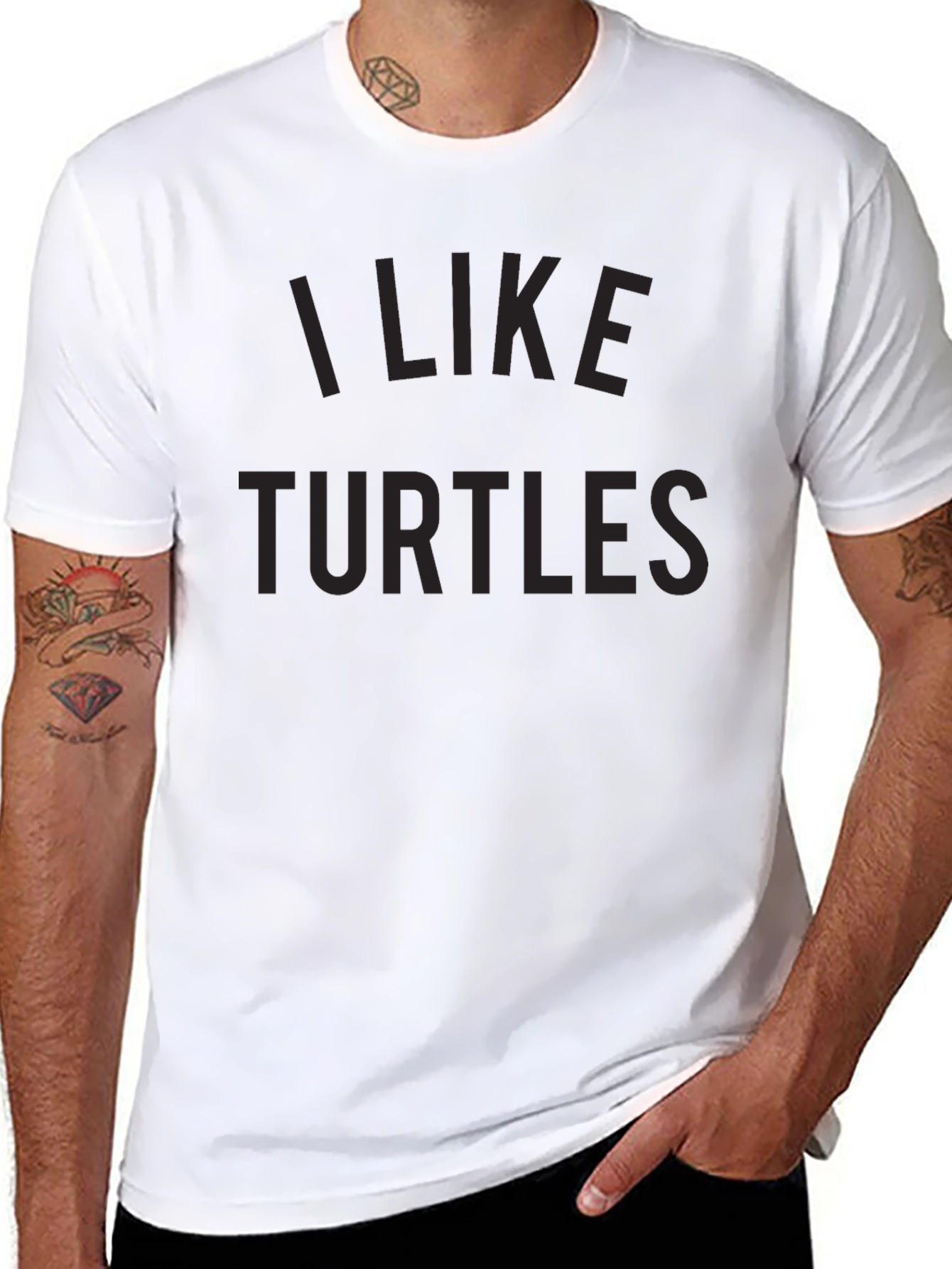I Like Turtles Graphic Tee - Mens Black T-Shirt