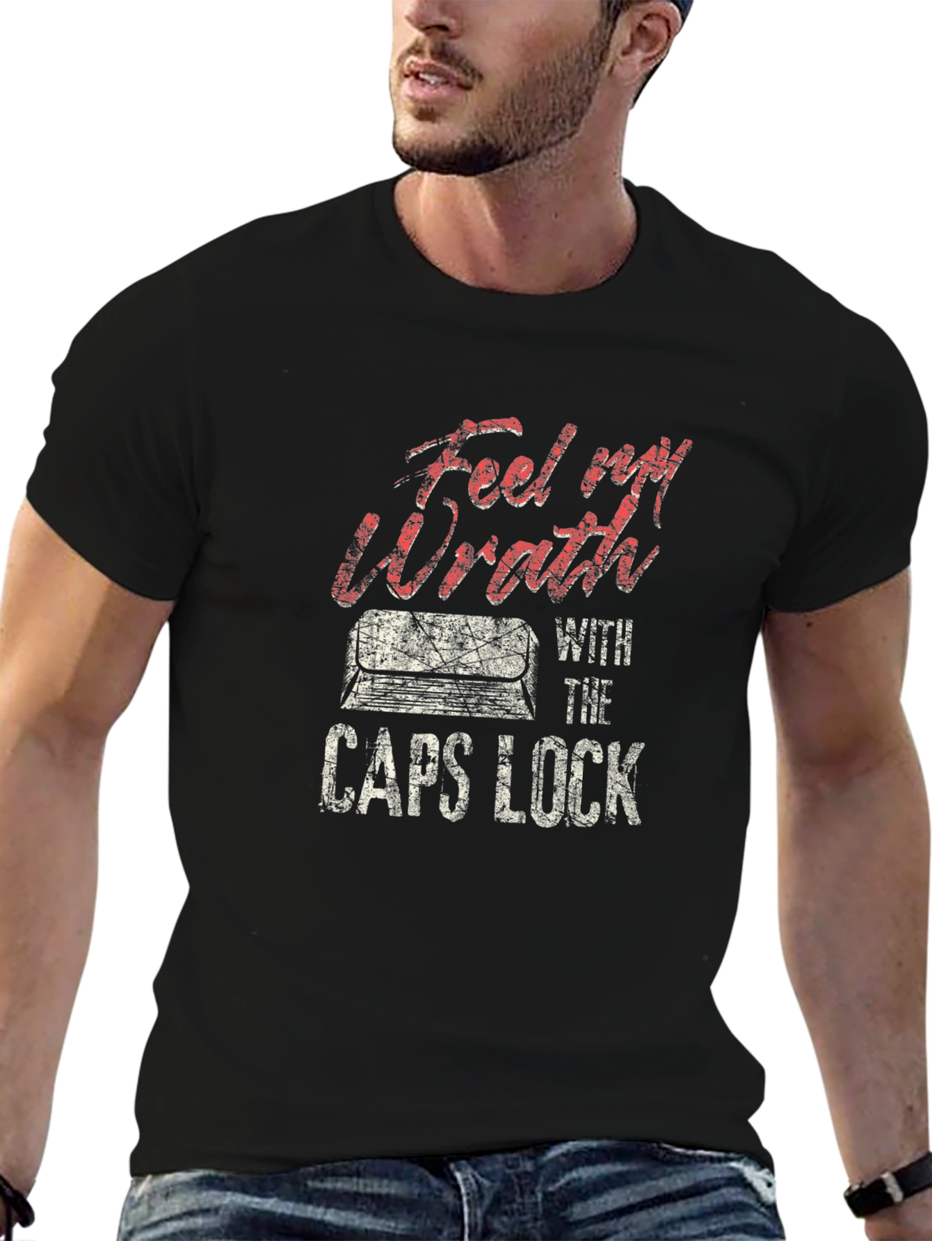 Feel My Wrath CAPS LOCK Graphic T-Shirt