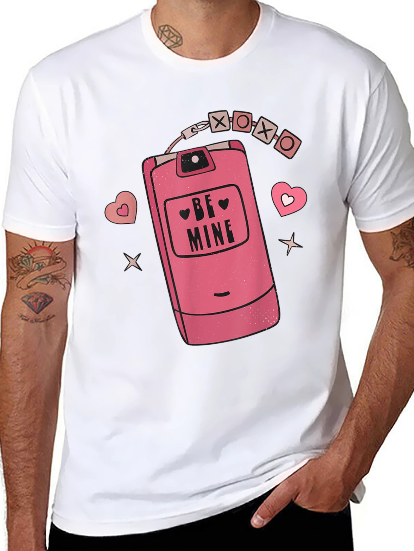 Be Mine Retro Cell Phone Graphic Tee