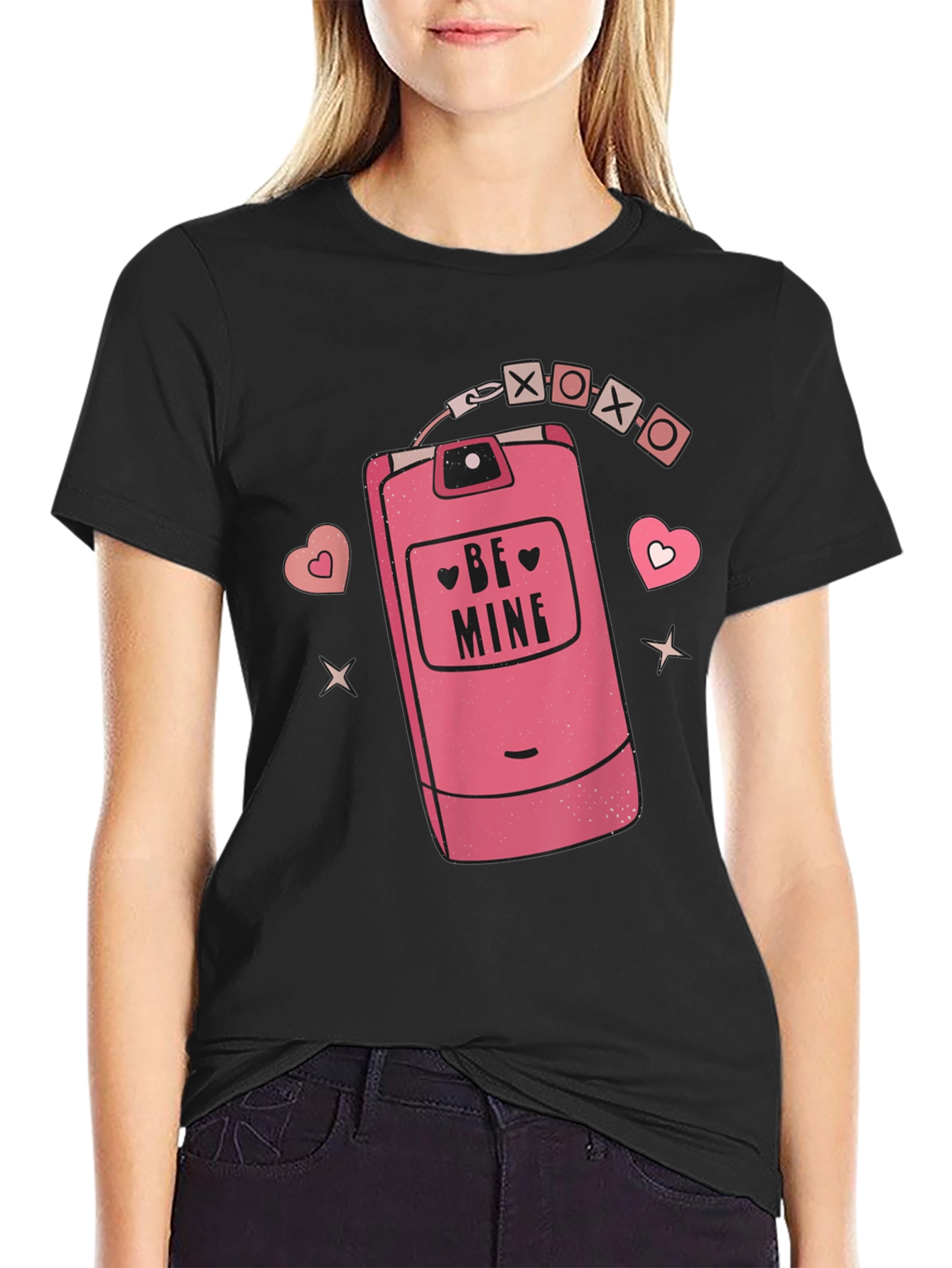 Be Mine Retro Cell Phone Graphic Tee