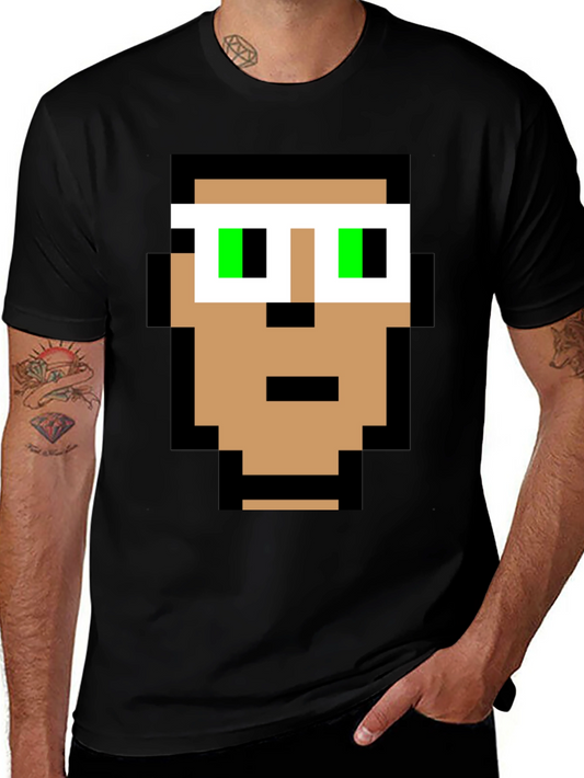 Pixelated Face T-Shirt - Retro Gaming Style