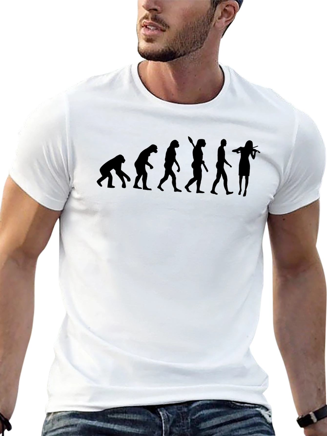 Evolution of Musician Mens Black T-Shirt