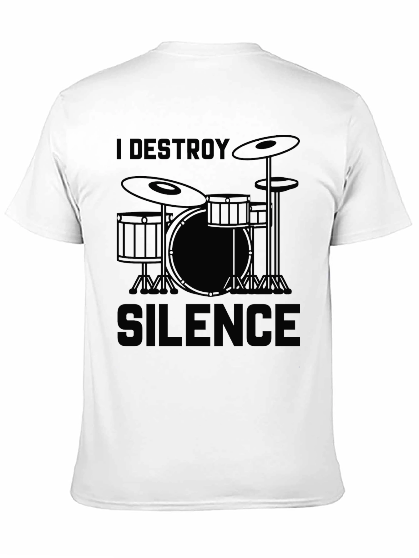 I Destroy Silence Drummer T-Shirt - Black Graphic Tee