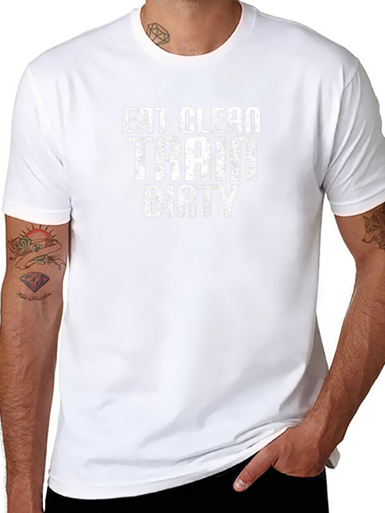 Eat Clean Train Dirty Black Graphic Tee