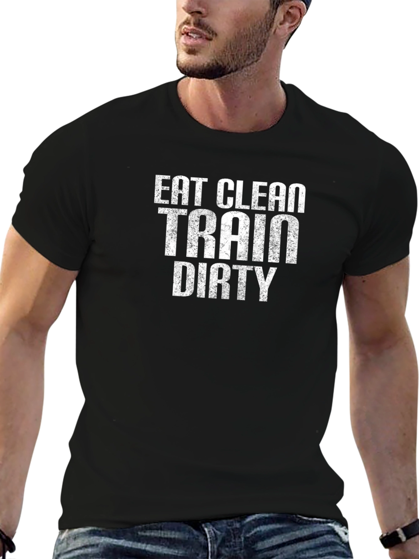 Eat Clean Train Dirty Black Graphic Tee
