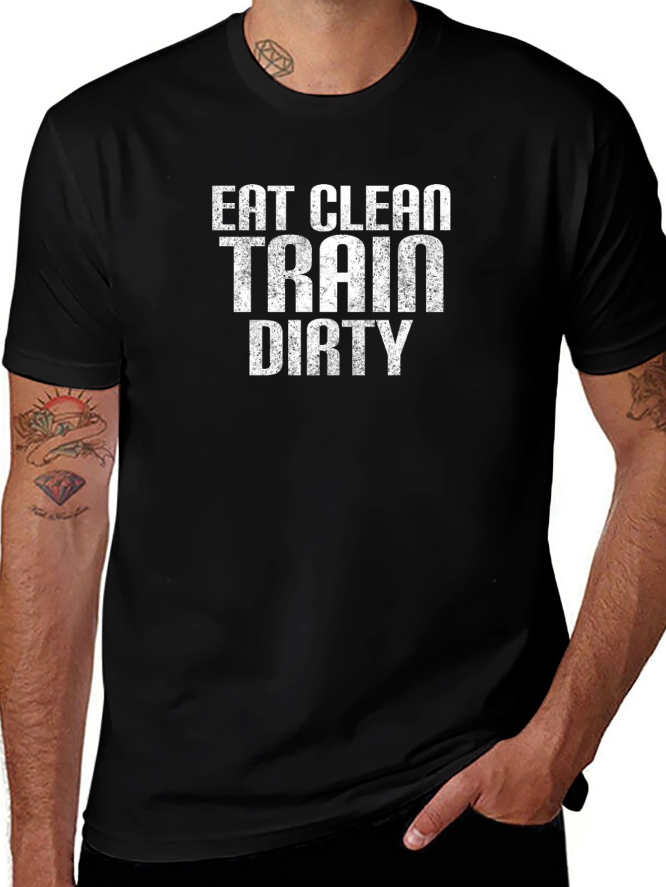 Eat Clean Train Dirty Black Graphic Tee