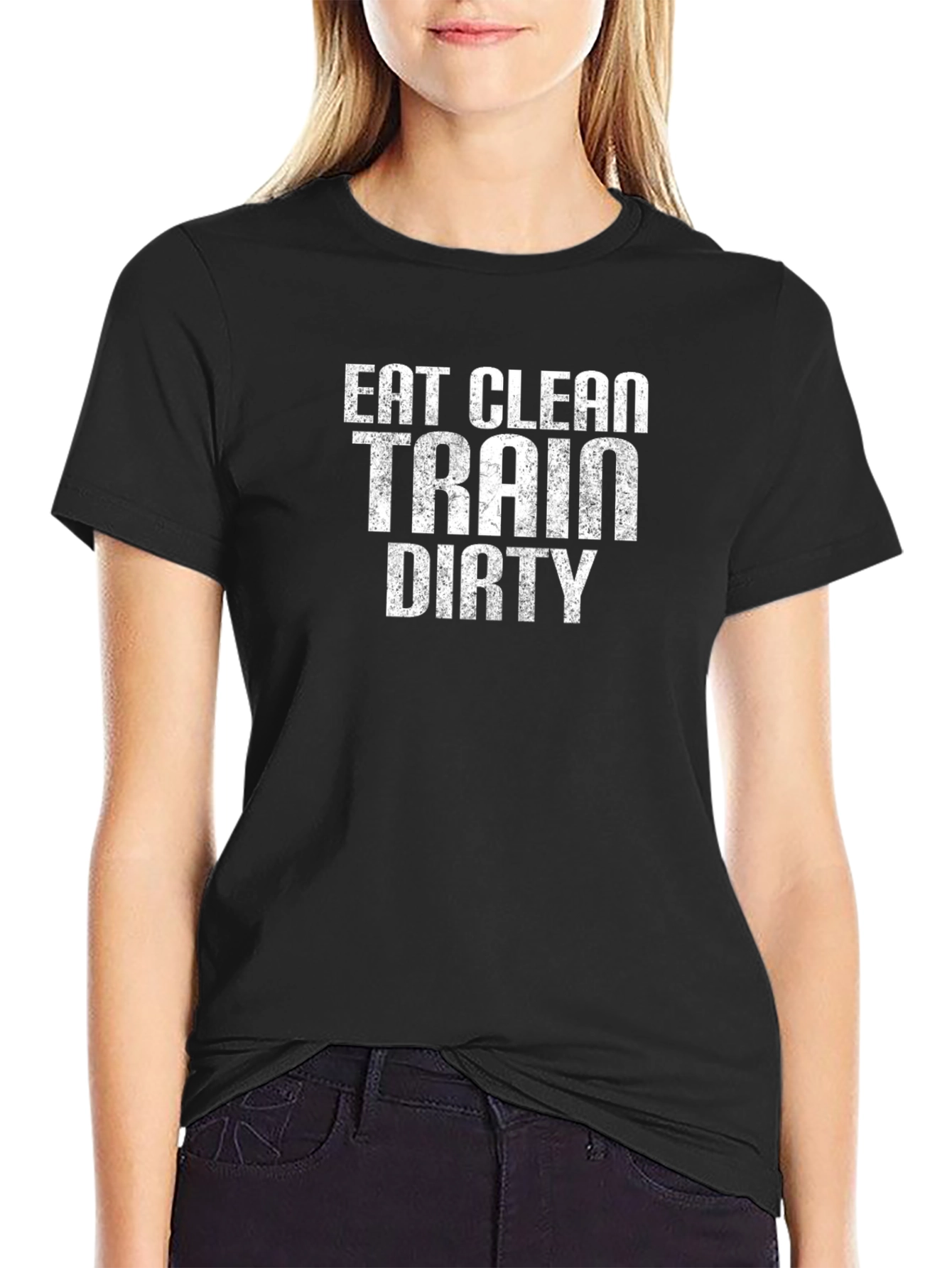 Eat Clean Train Dirty Black Graphic Tee