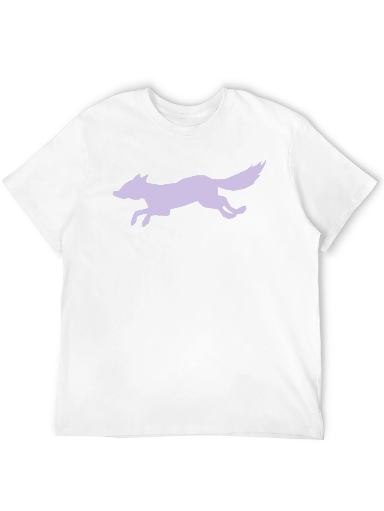 Black T-Shirt with Lavender Fox Graphic