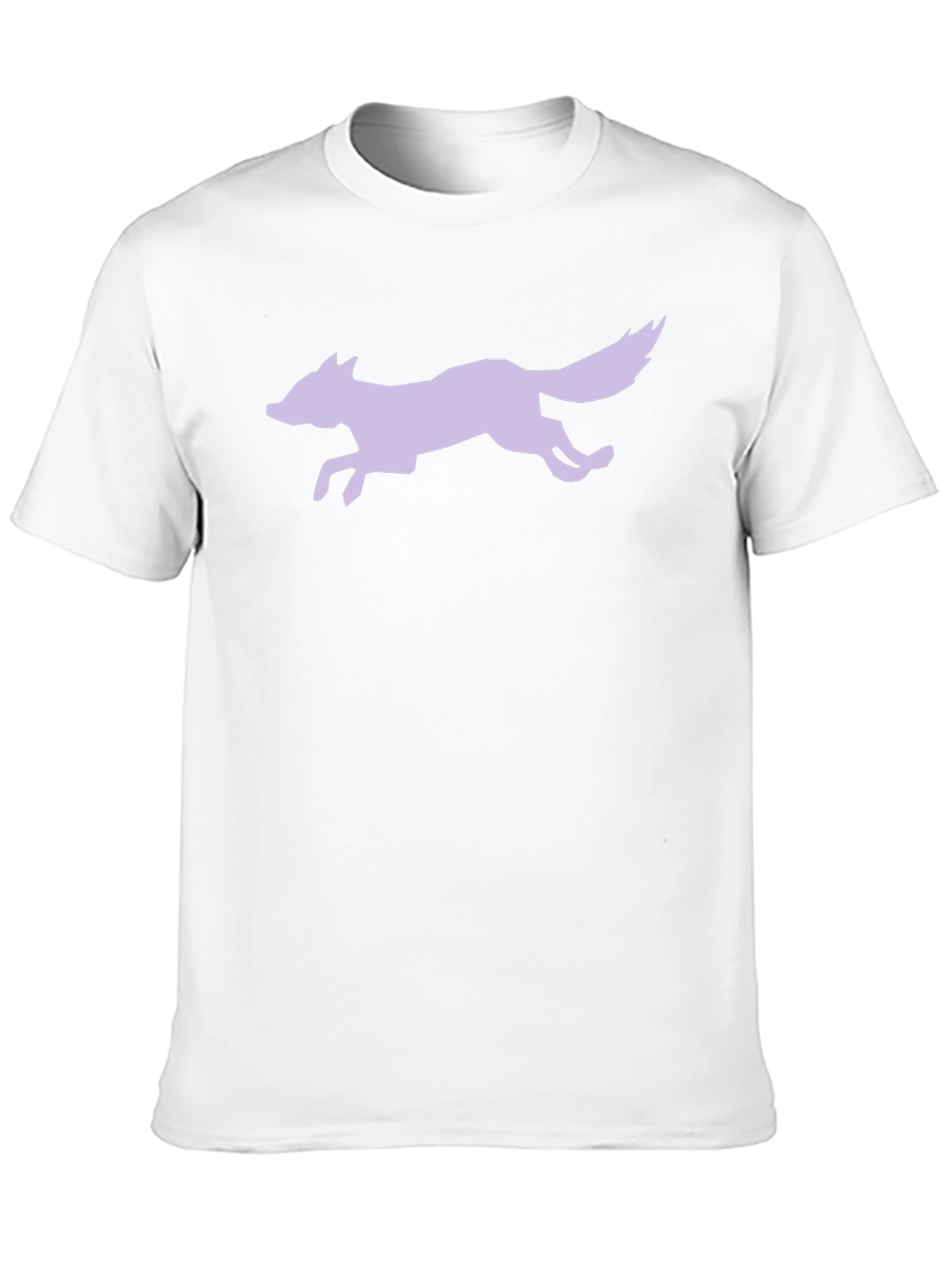 Black T-Shirt with Lavender Fox Graphic