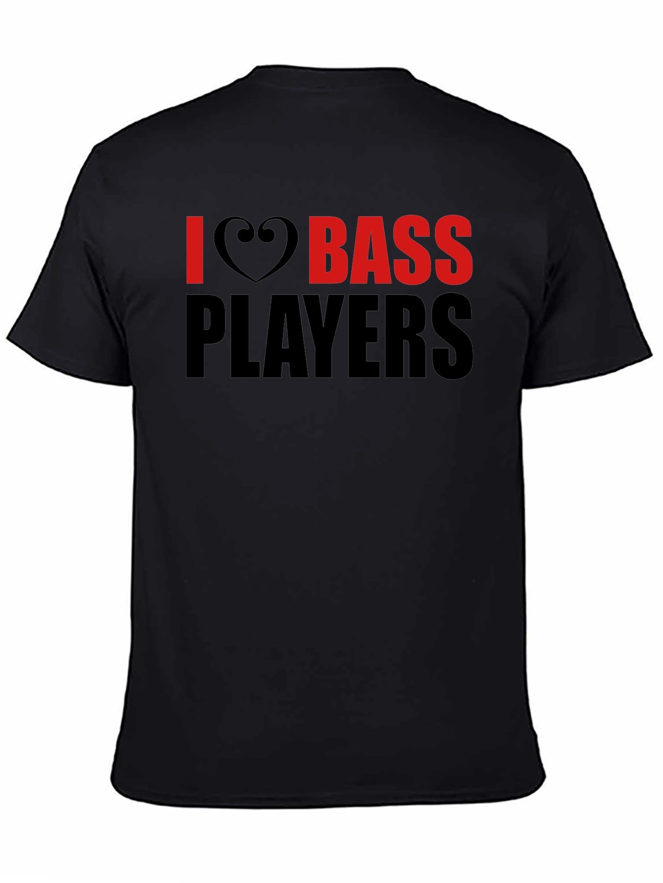 I Heart Bass Players Black T-Shirt