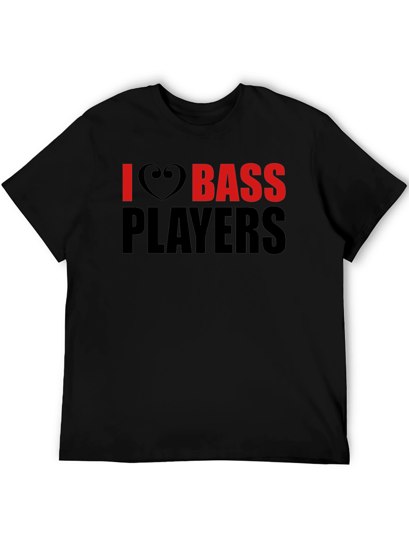 I Heart Bass Players Black T-Shirt