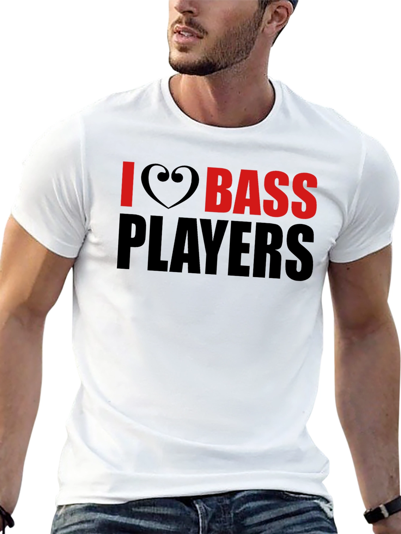 I Heart Bass Players Black T-Shirt