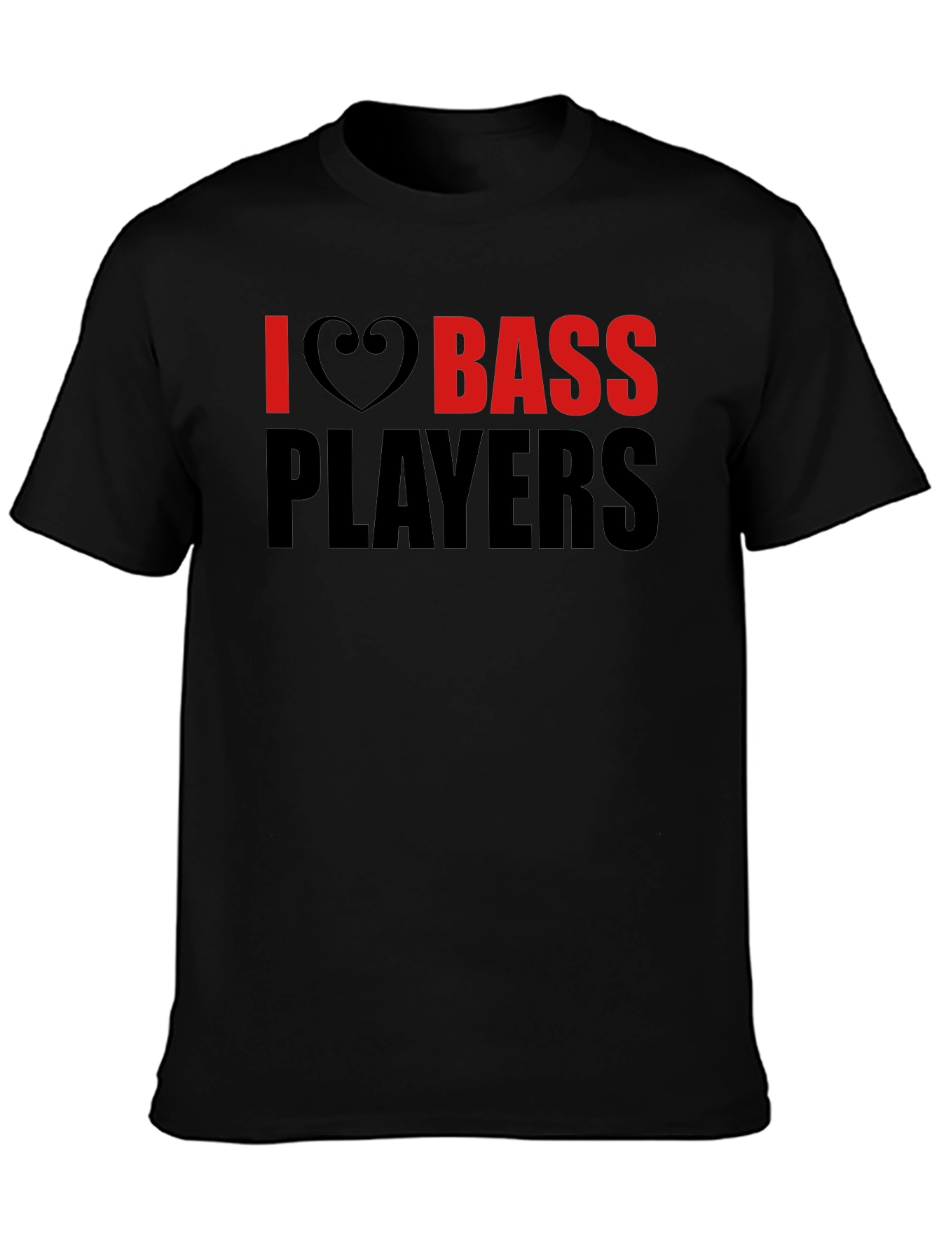 I Heart Bass Players Black T-Shirt