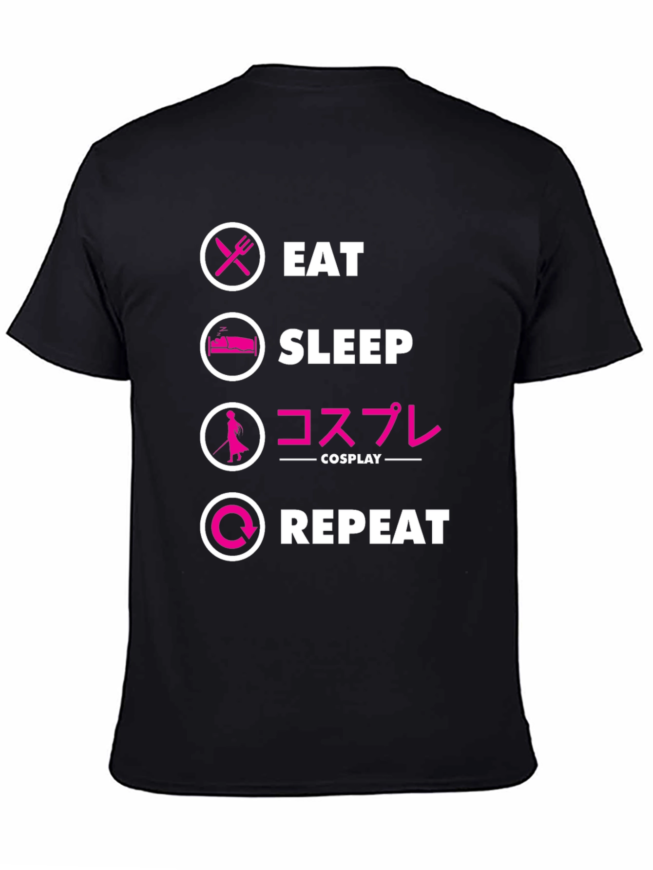 Eat Sleep Cosplay Repeat Black T-Shirt