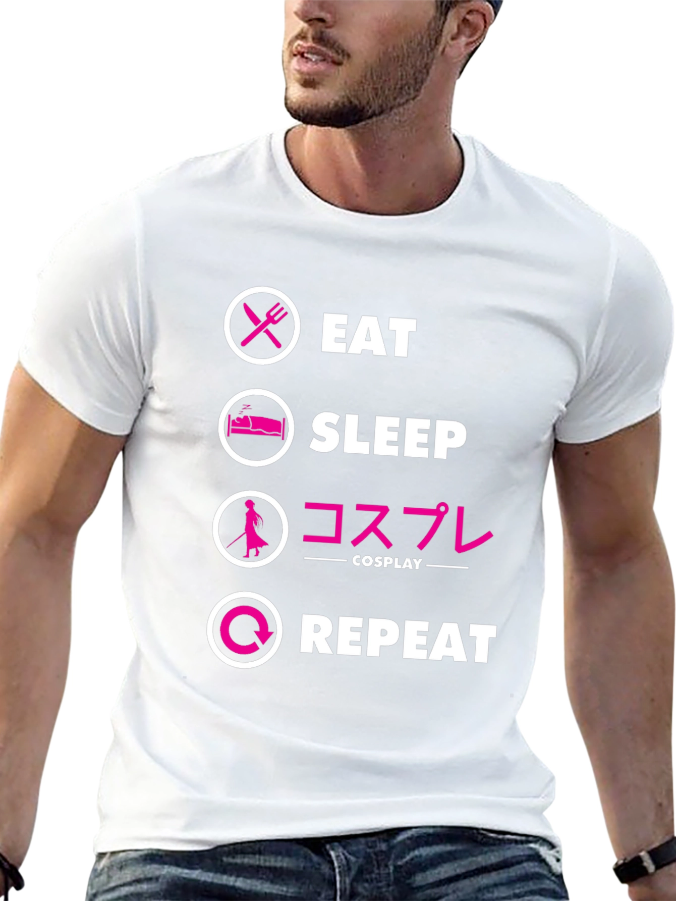 Eat Sleep Cosplay Repeat Black T-Shirt