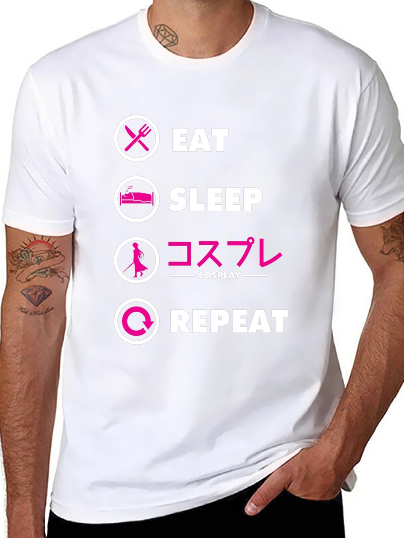 Eat Sleep Cosplay Repeat Black T-Shirt