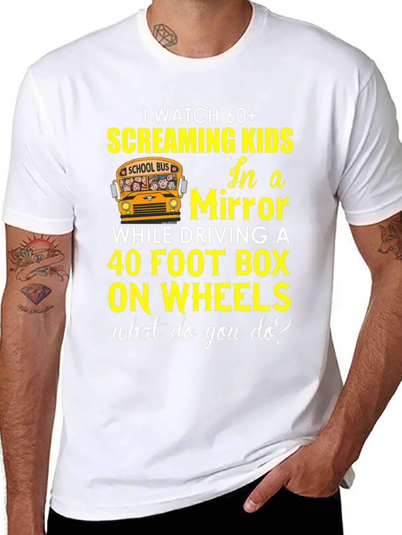 School Bus Driver T-Shirt 60+ Screaming Kids