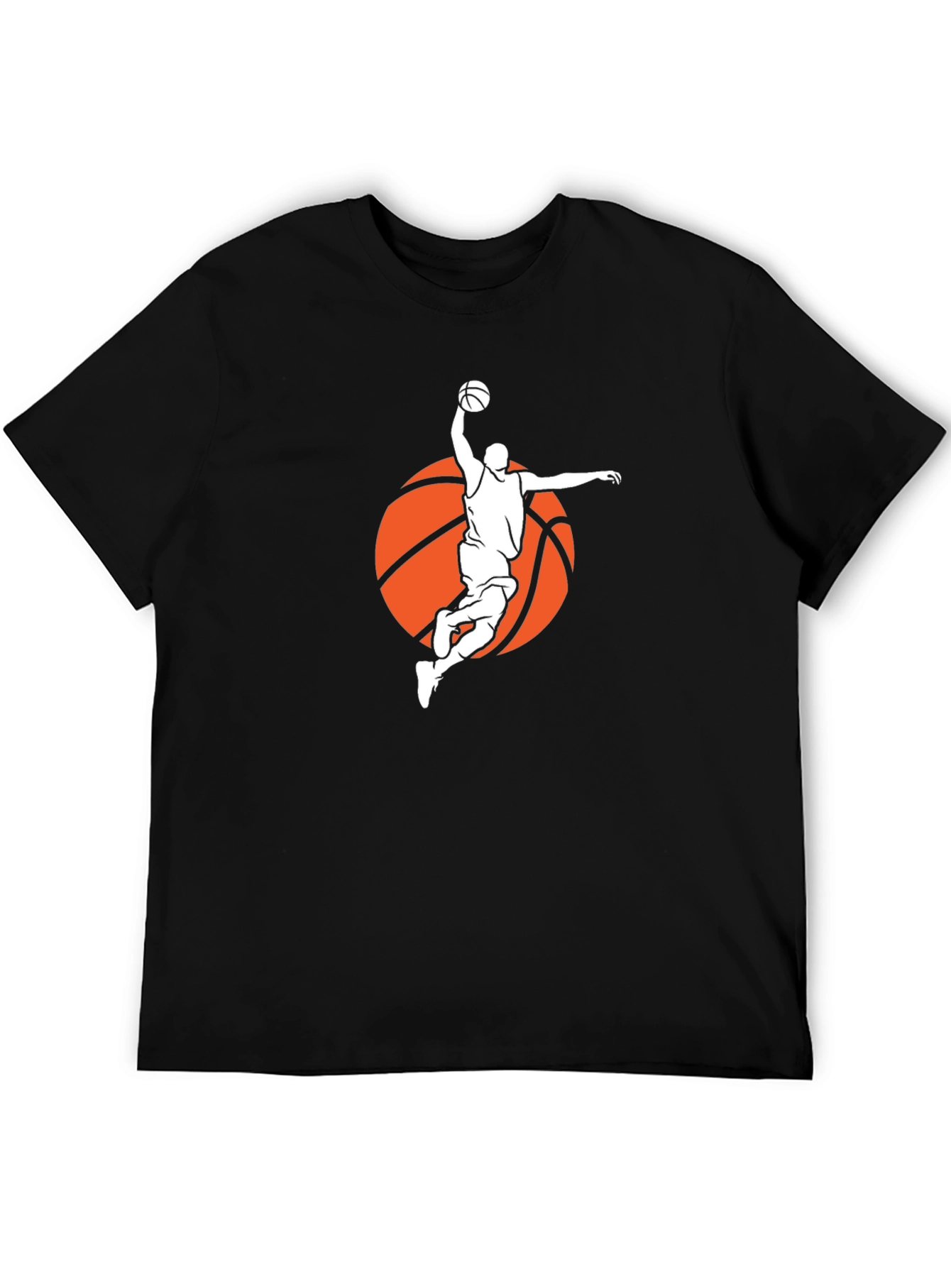 Basketball Player Graphic Tee - Black Cotton