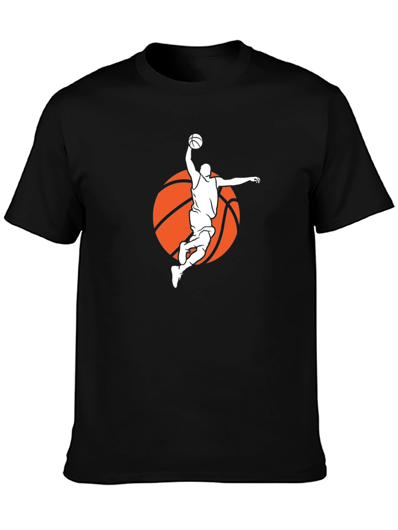 Basketball Player Graphic Tee - Black Cotton