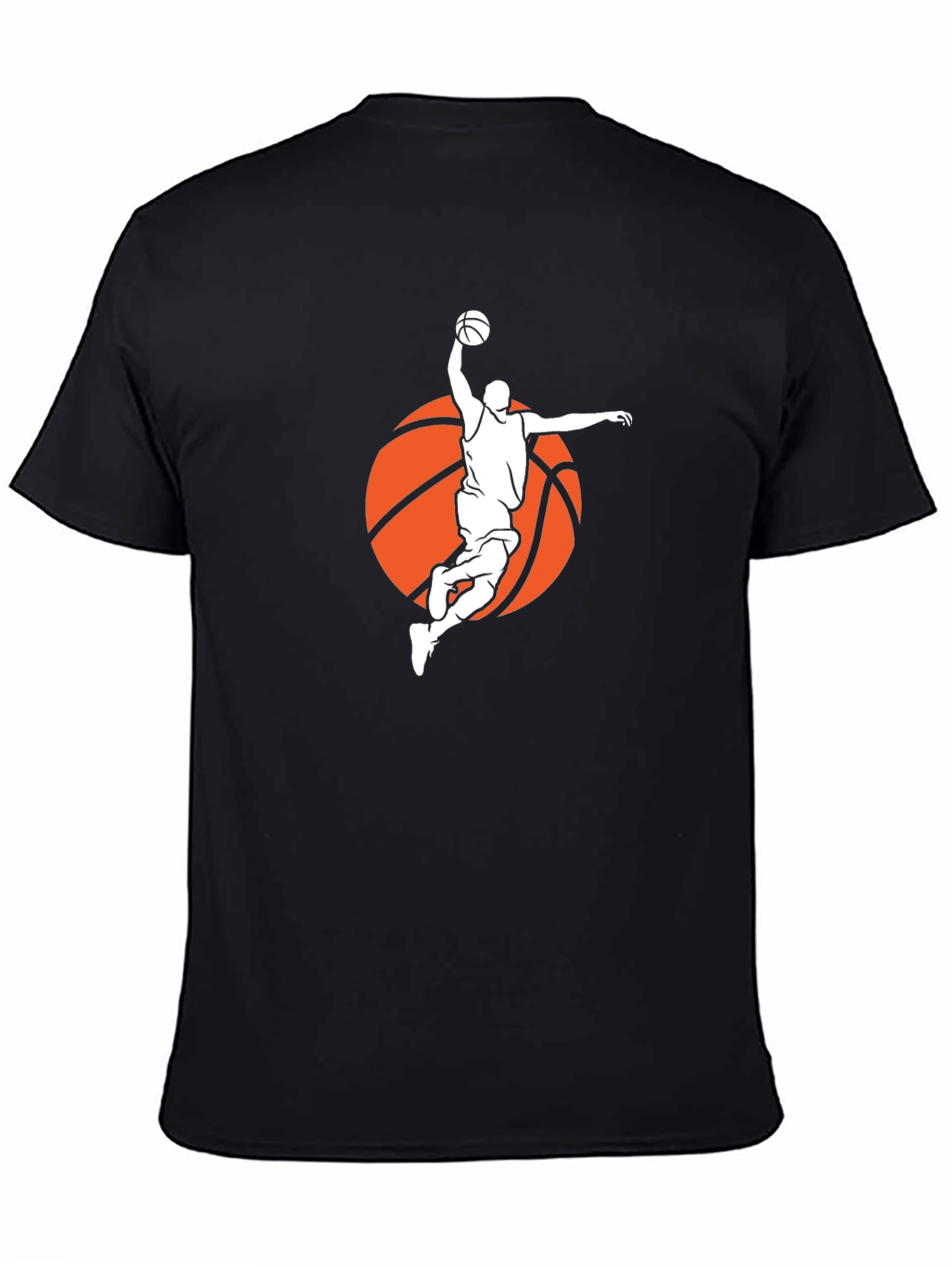 Basketball Player Graphic Tee - Black Cotton