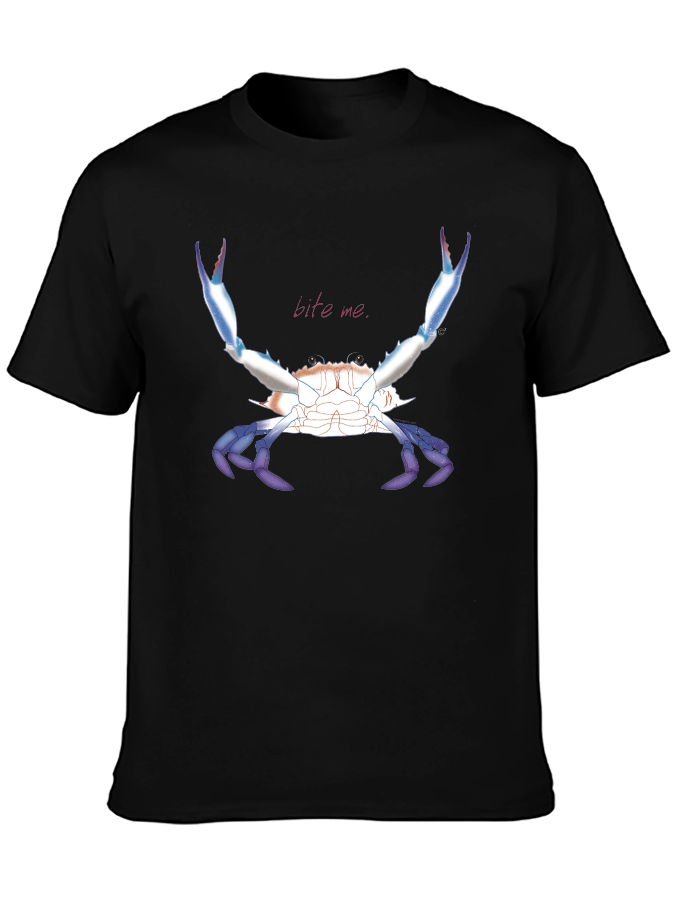 Bite Me Crab Graphic Tee - Black Cotton T-Shirt