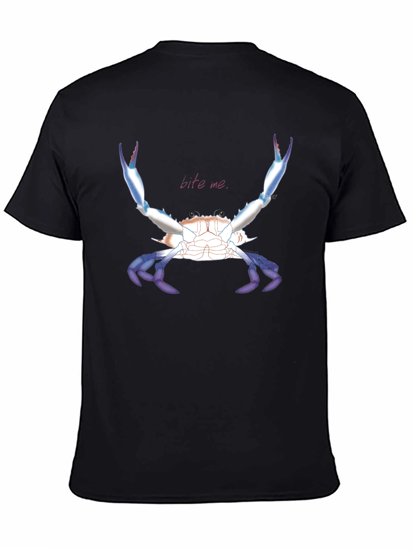 Bite Me Crab Graphic Tee - Black Cotton T-Shirt