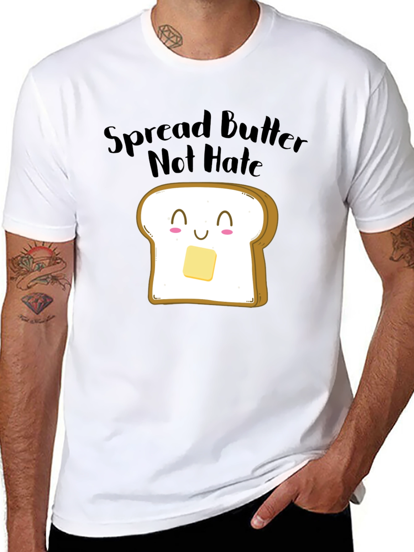 Spread Butter Not Hate Funny Graphic Tee