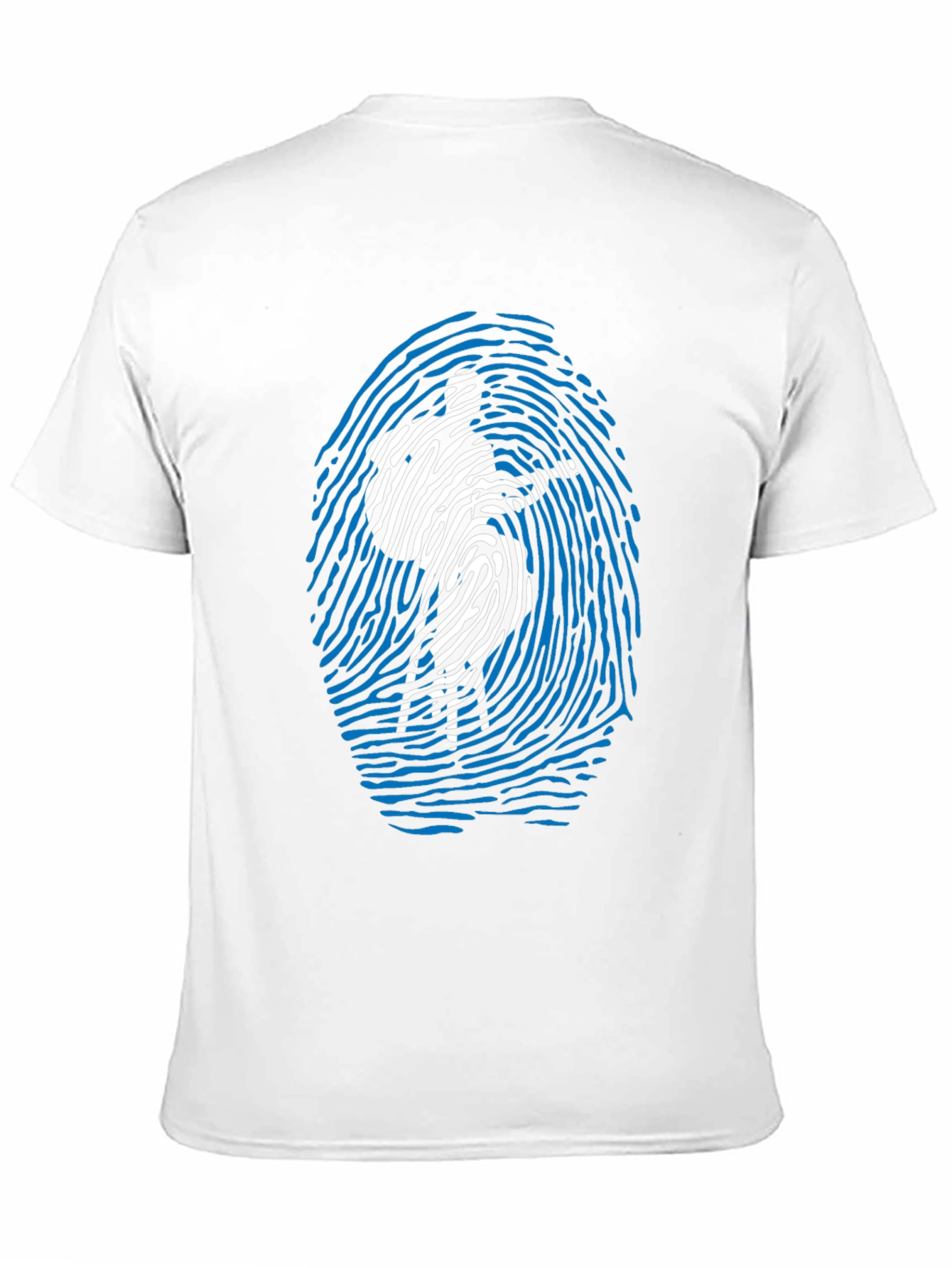Unique Fingerprint Silhouette Graphic Tee - Black