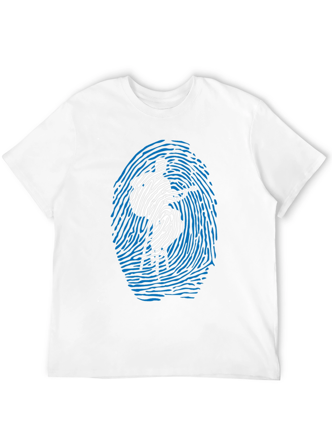 Unique Fingerprint Silhouette Graphic Tee - Black
