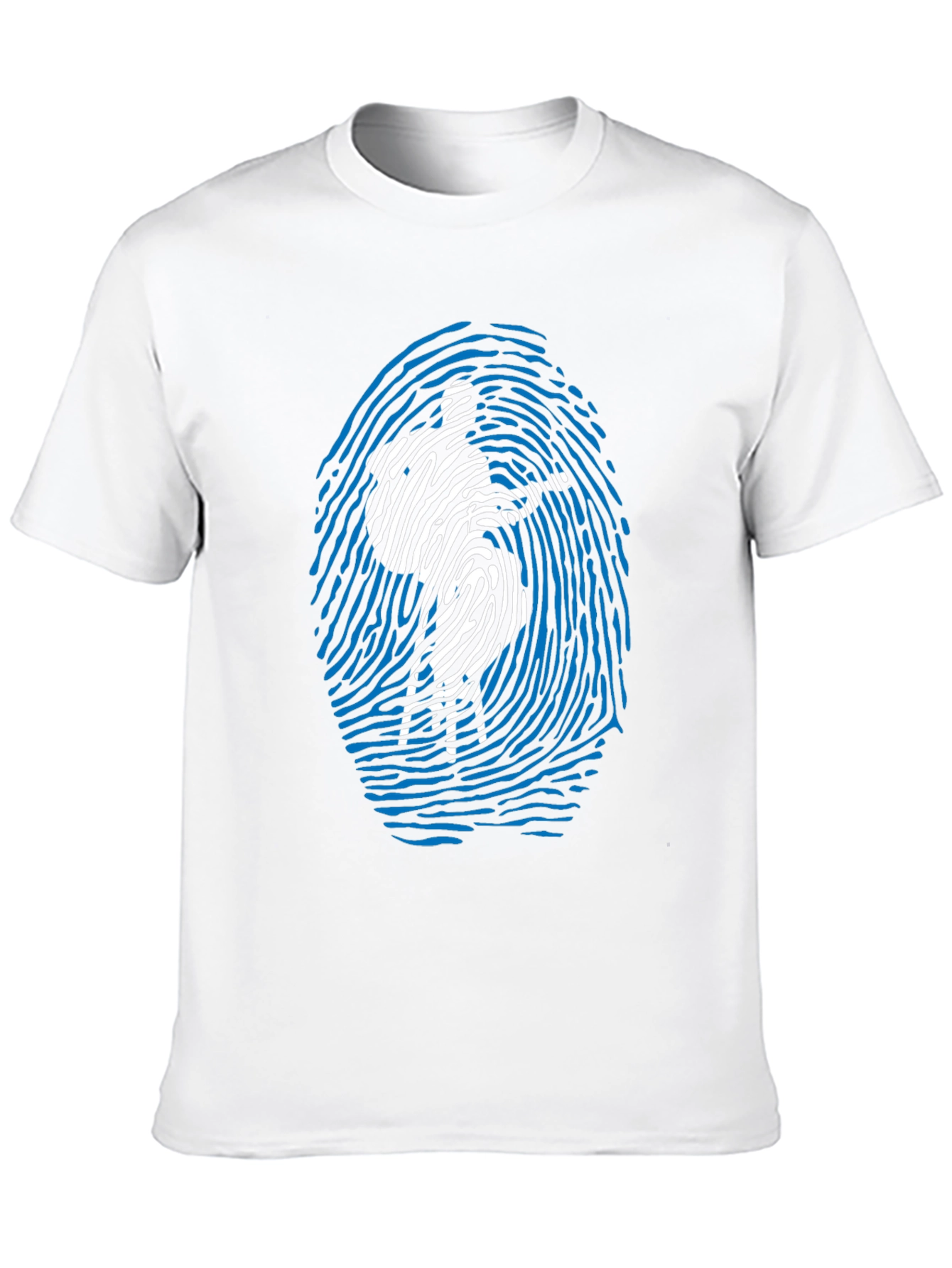 Unique Fingerprint Silhouette Graphic Tee - Black