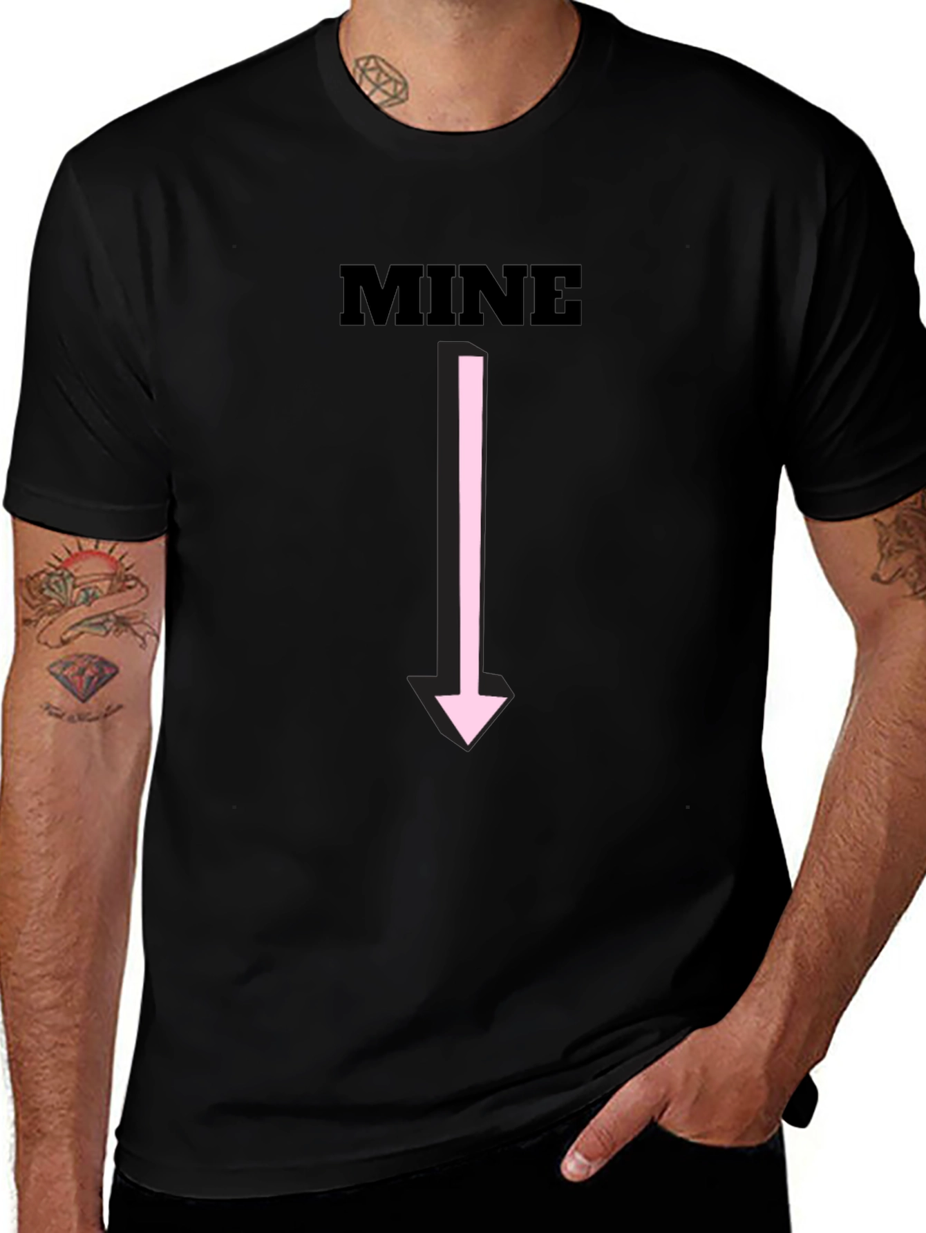Funny MINE Arrow Graphic Tee