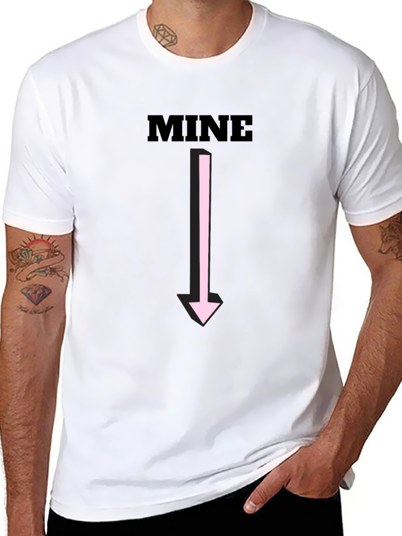 Funny MINE Arrow Graphic Tee