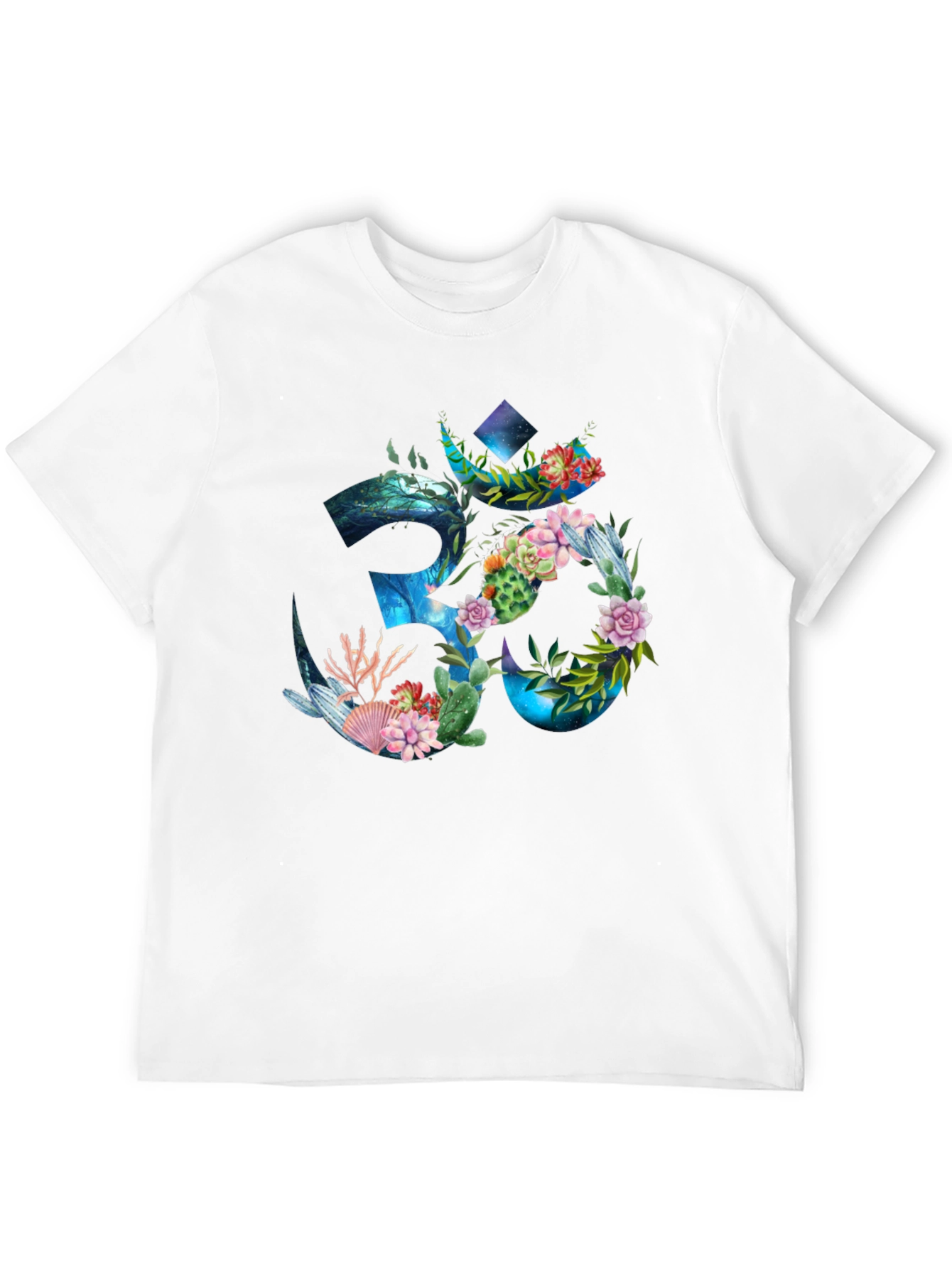 Om Symbol Floral Graphic Print T-Shirt