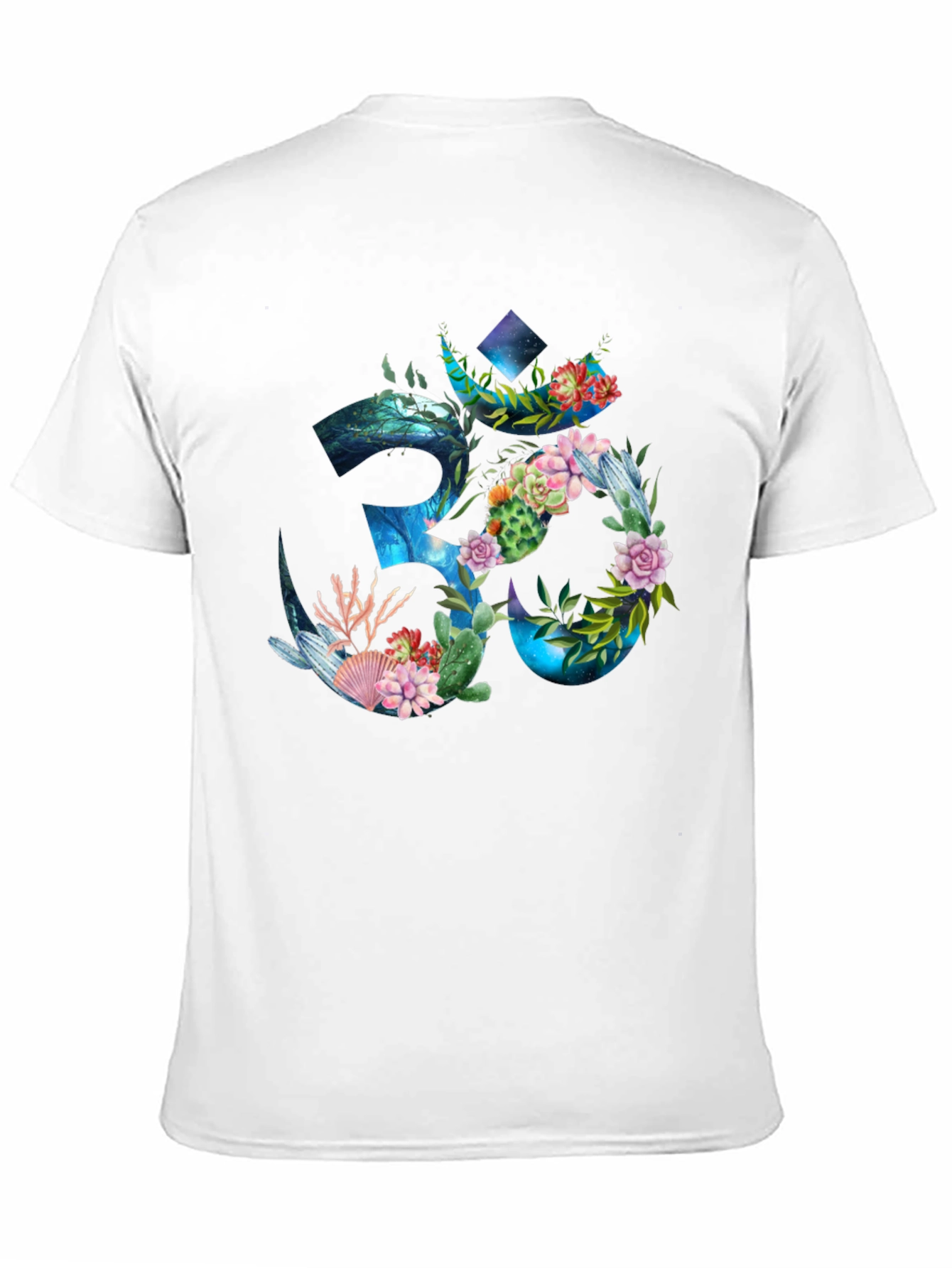 Om Symbol Floral Graphic Print T-Shirt