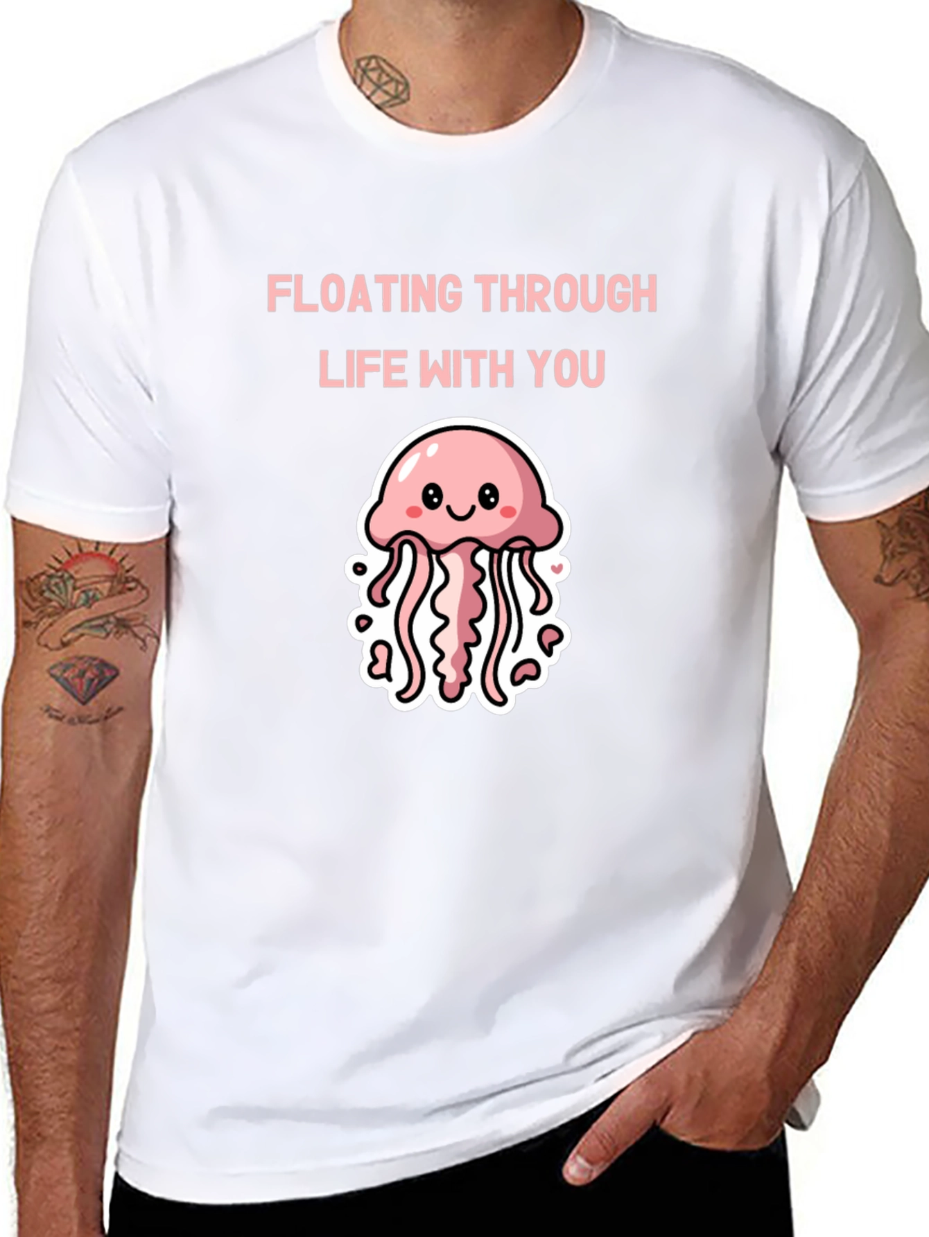 Floating Through Life Jellyfish Graphic T-Shirt