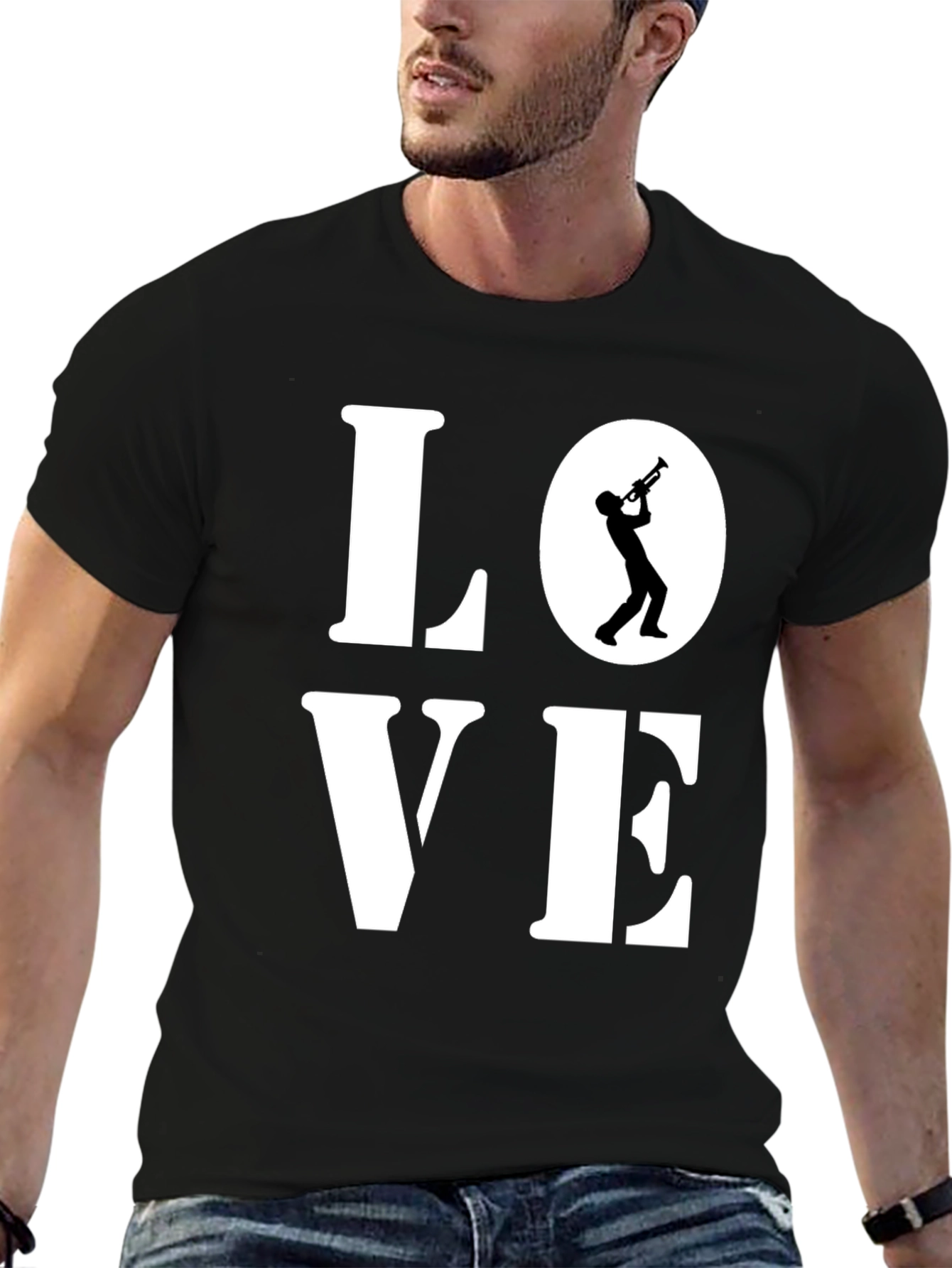 Love Trumpet Graphic Tee - Mens Black T-Shirt