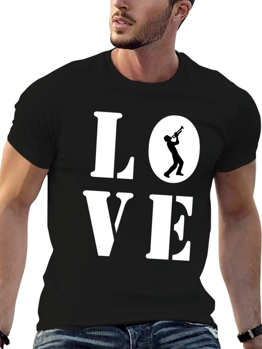Love Trumpet Graphic Tee - Mens Black T-Shirt
