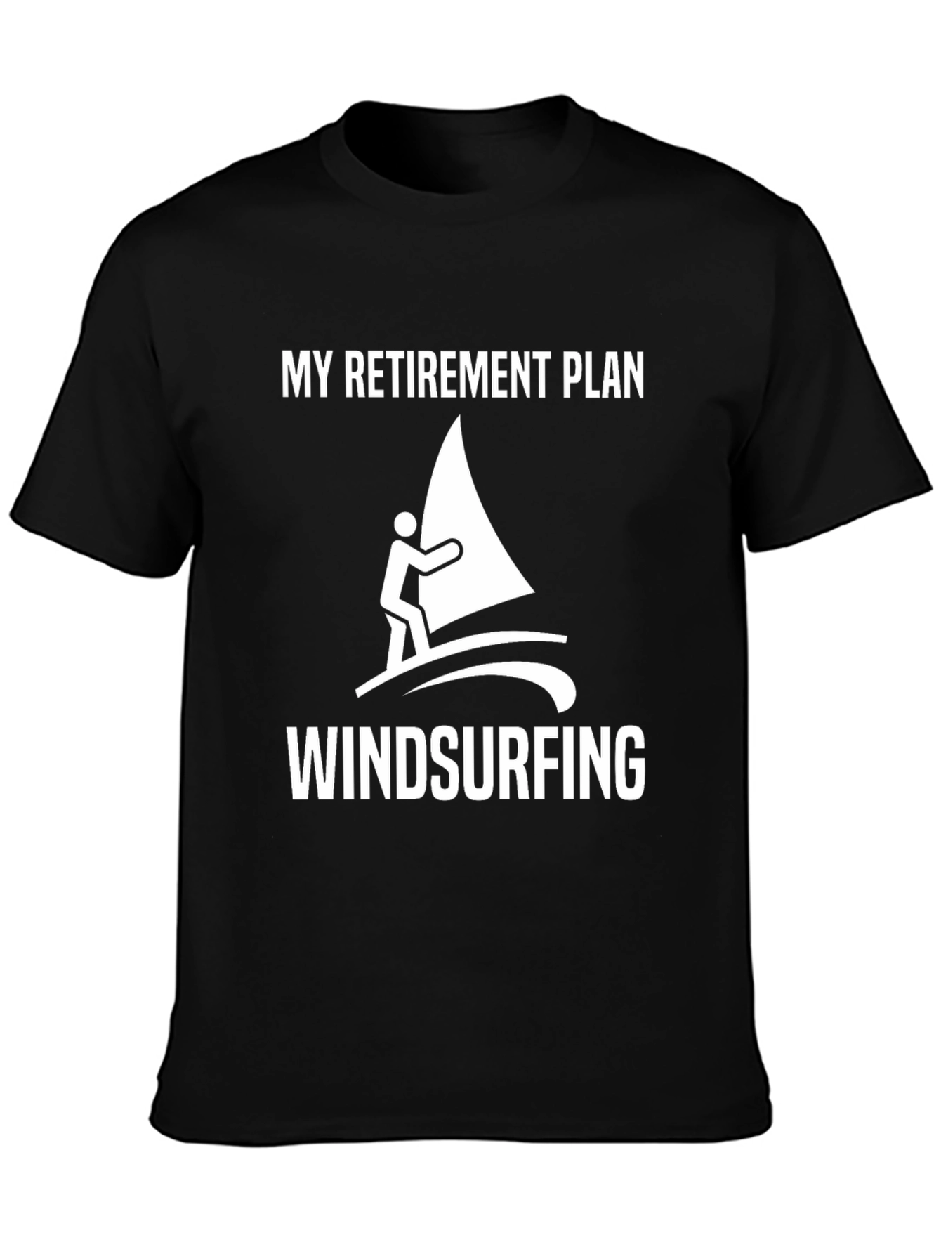 Retirement Plan Windsurfing Black Graphic Tee