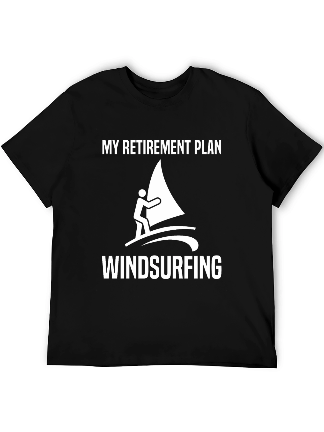 Retirement Plan Windsurfing Black Graphic Tee