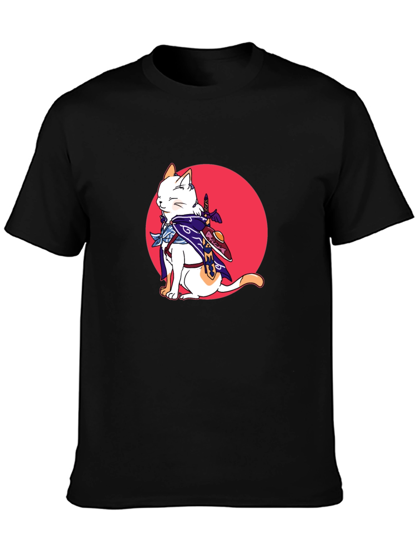 Ninja Cat Graphic T-Shirt - Black