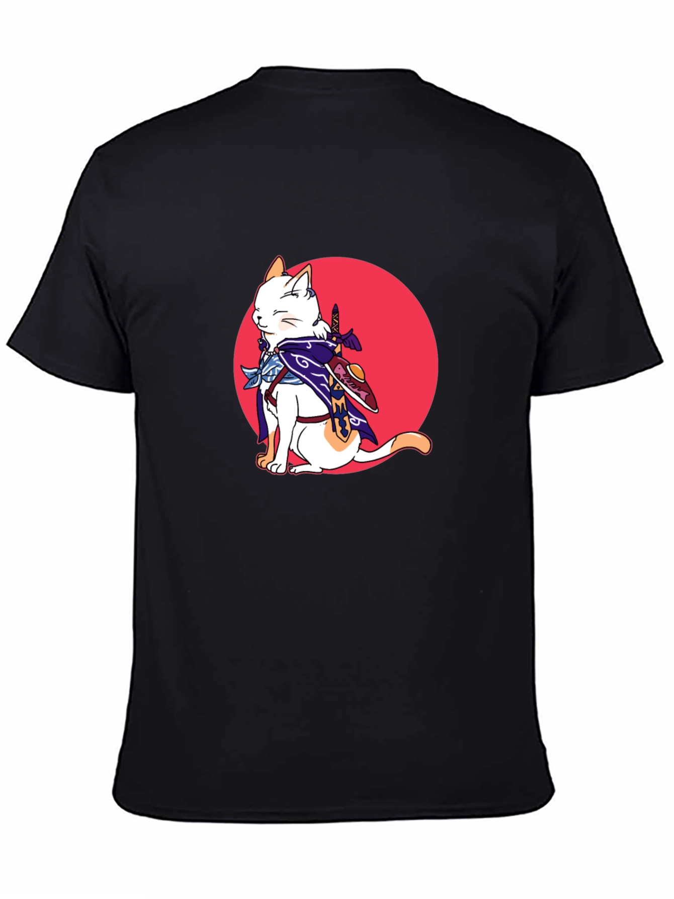 Ninja Cat Graphic T-Shirt - Black