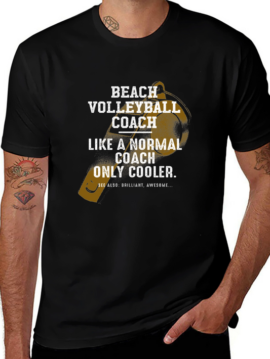 Beach Volleyball Coach T-Shirt - Cool Graphic Tee